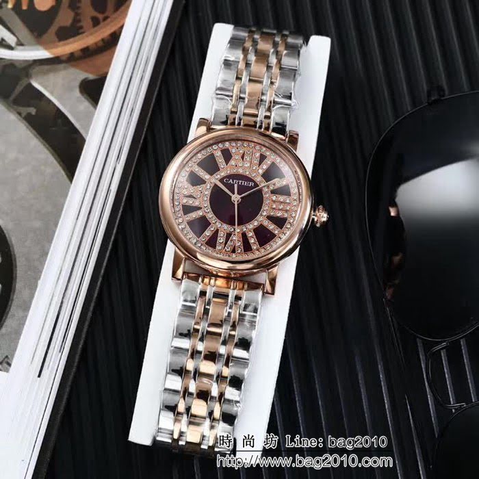 CARTIER卡地亞 高級藍寶玻璃 石英機芯女士腕表  WSS2069